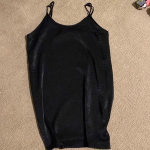 satin little black dress